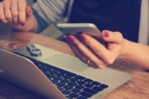 Woman searching on smart phone