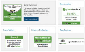 TripAdvisor Certificate of Excellence - Widgets