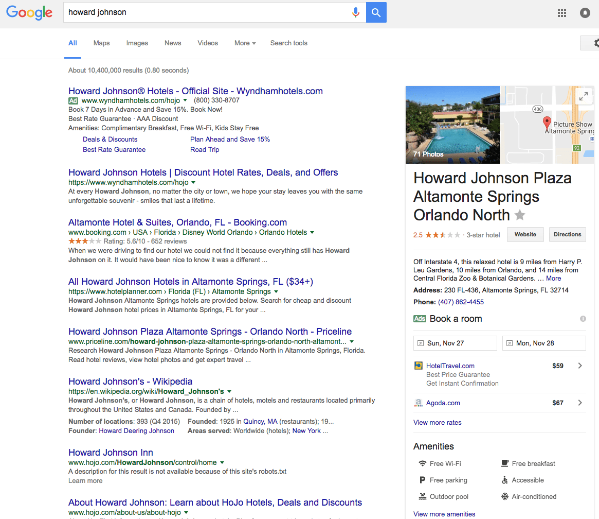 Google hotels-knowledge-graph