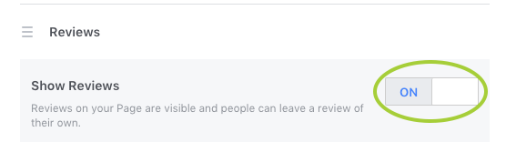 Turn off Facebook reviews