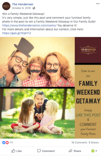 Hotel Facebook Contest Post
