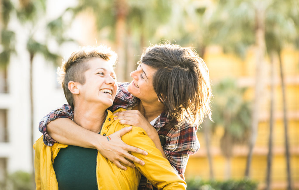 Girlfriends Laughing Together