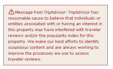 TripAdvisor Review Warning