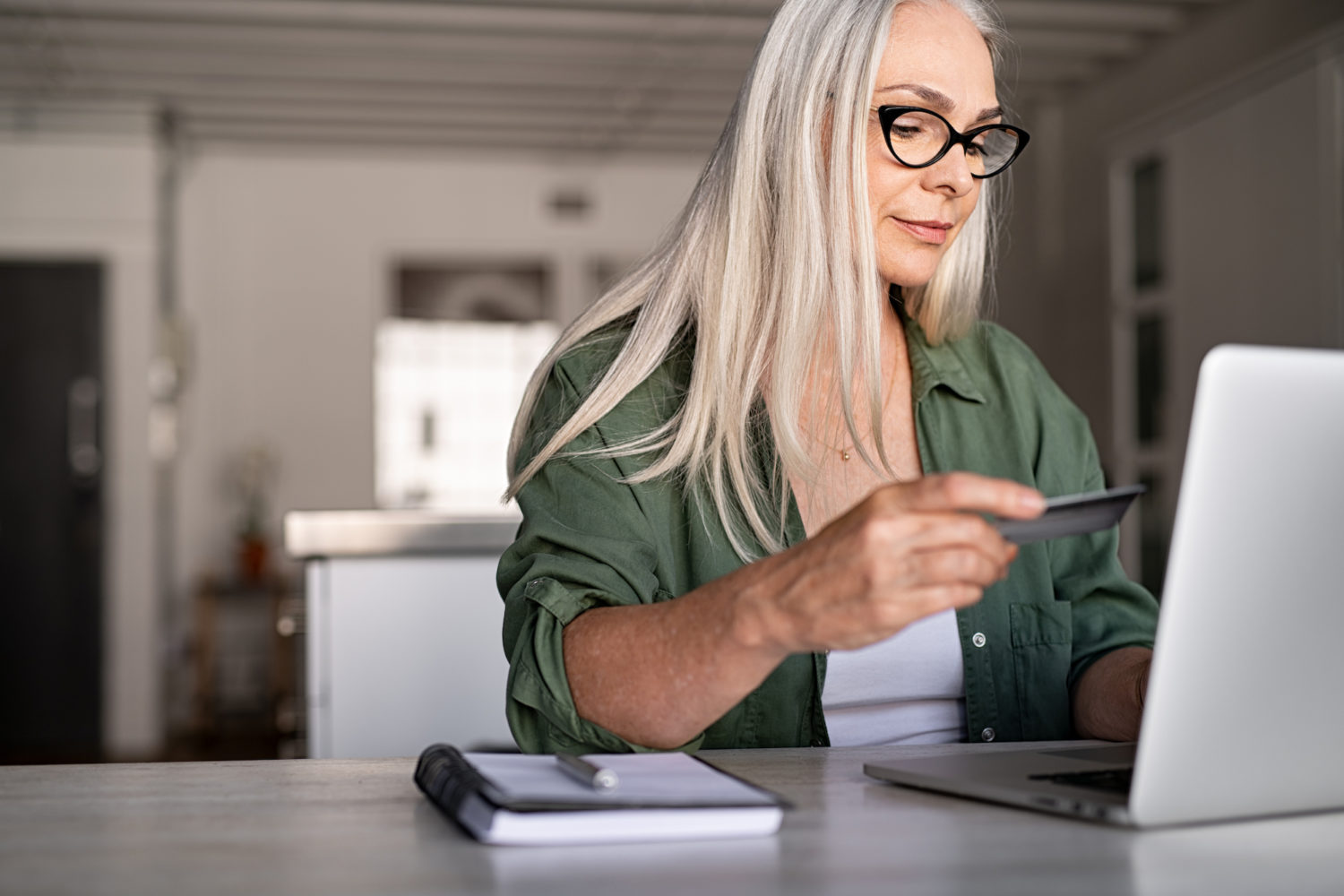 Woman Online Shopping from Her Home