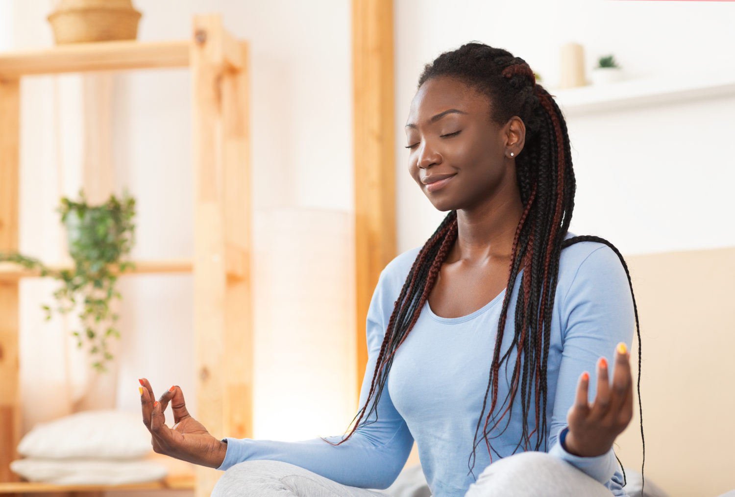 A woman taking time to meditate