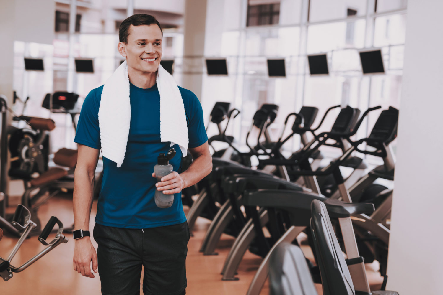 Man Visiting a Hotel Fitness Center