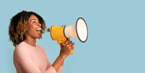 Girl holding megaphone